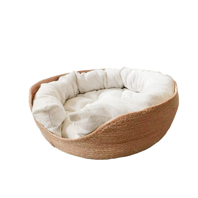 Handwoven Cat or dog Bed with Cooling Features for Pets